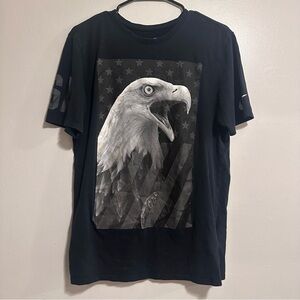 Nike Black and Gray Eagle Graphic Tee